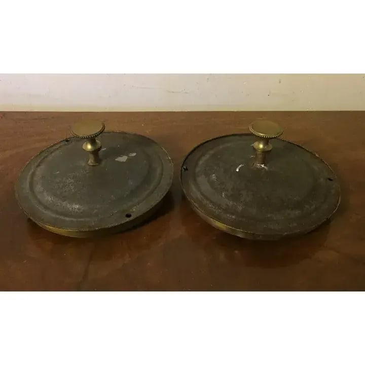 Antique 19th Century American Federal Empire Gilt Spun Brass Drapery Tie Backs - A Pair - 6