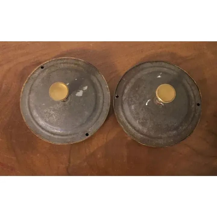 Antique 19th Century American Federal Empire Gilt Spun Brass Drapery Tie Backs - A Pair - 9