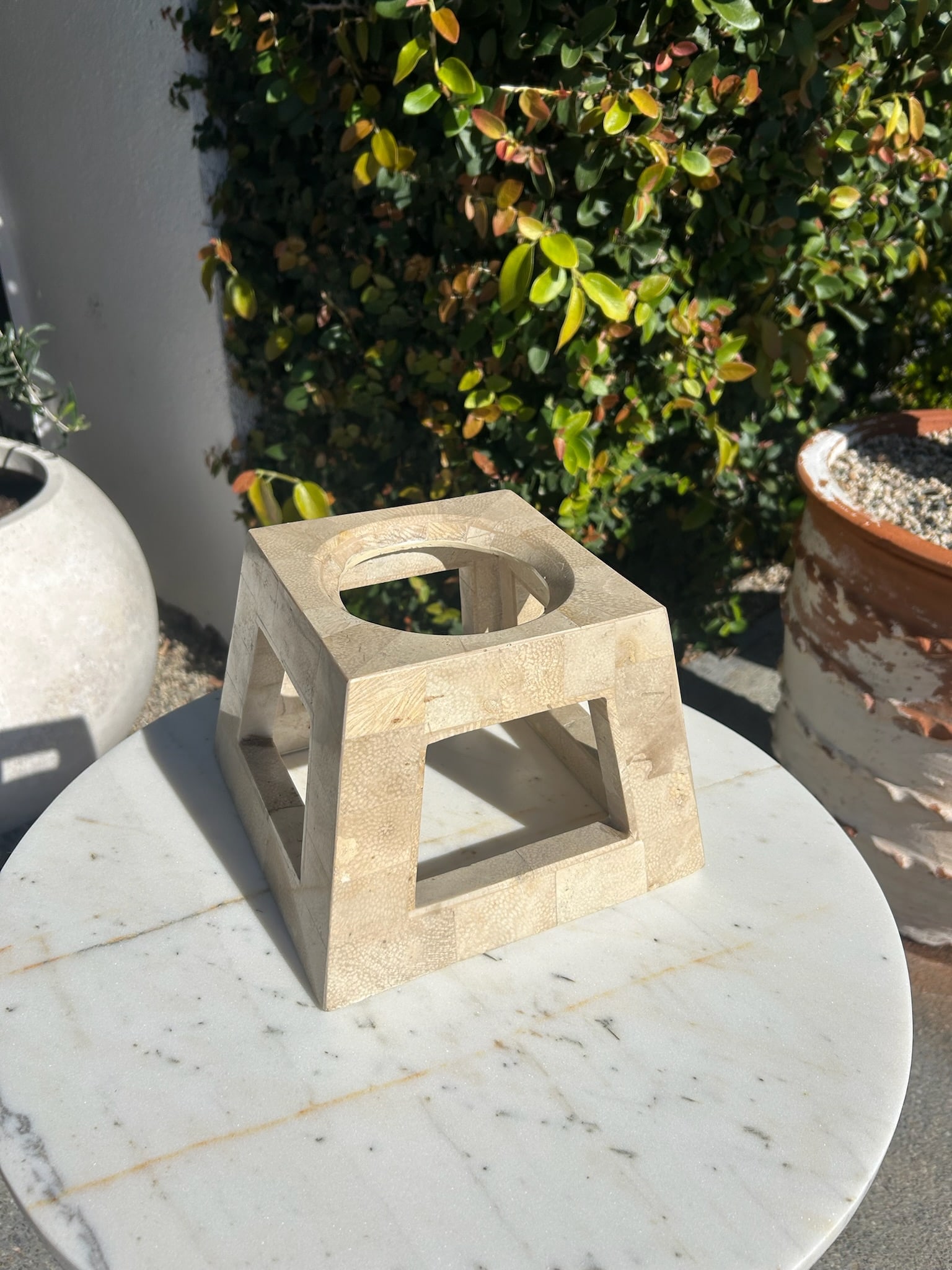 Vintage Tessellated Marble Sphere on Stand in the Style of Maitland Smith - 12