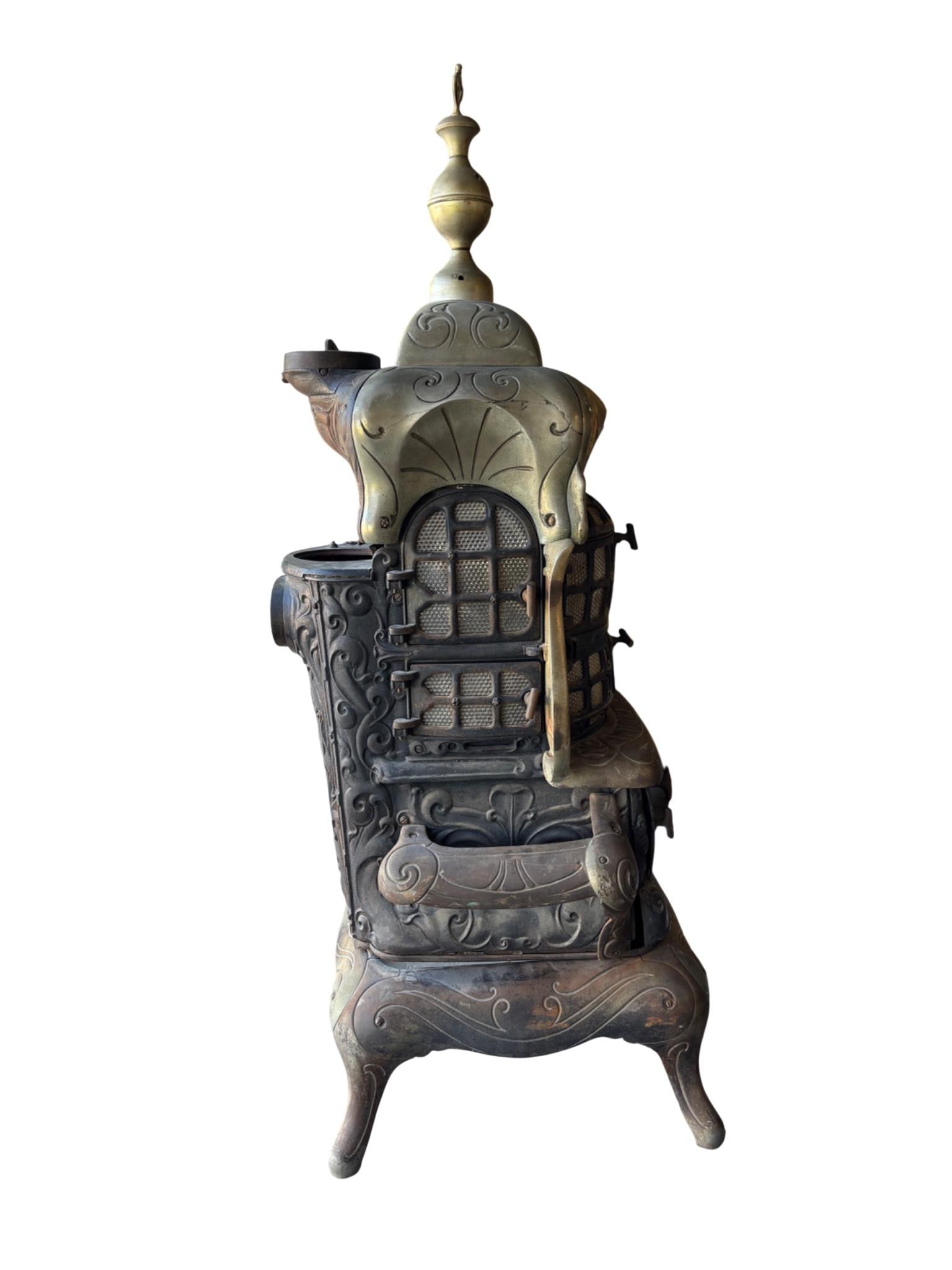 Antique Victorian Cast Iron Parlor Stove - Emerald Peninsular, Peninsular Stove Co. - 12