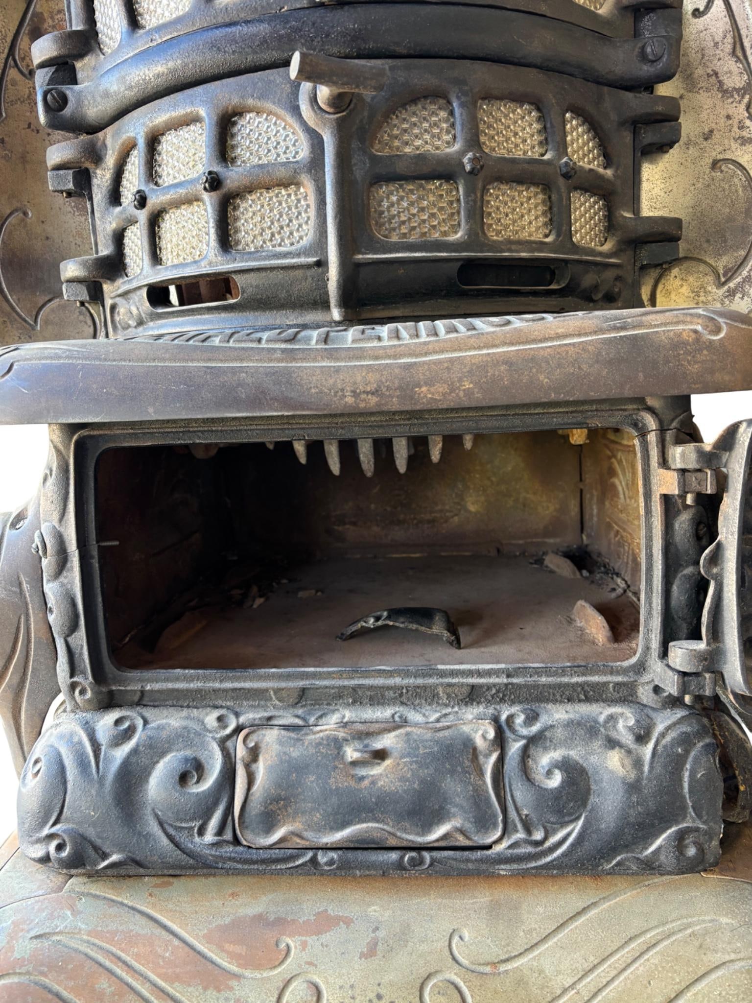Antique Victorian Cast Iron Parlor Stove - Emerald Peninsular, Peninsular Stove Co. - 17