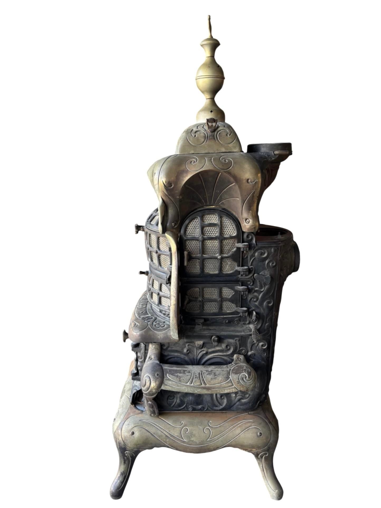 Antique Victorian Cast Iron Parlor Stove - Emerald Peninsular, Peninsular Stove Co. - 2