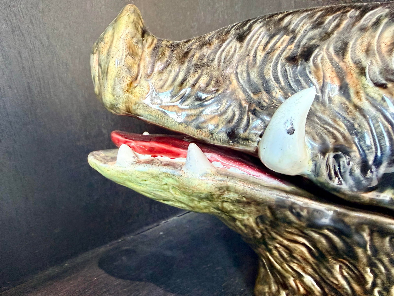 Portuguese Majolica Boar's Head Tureen, Circa 1900 - 9