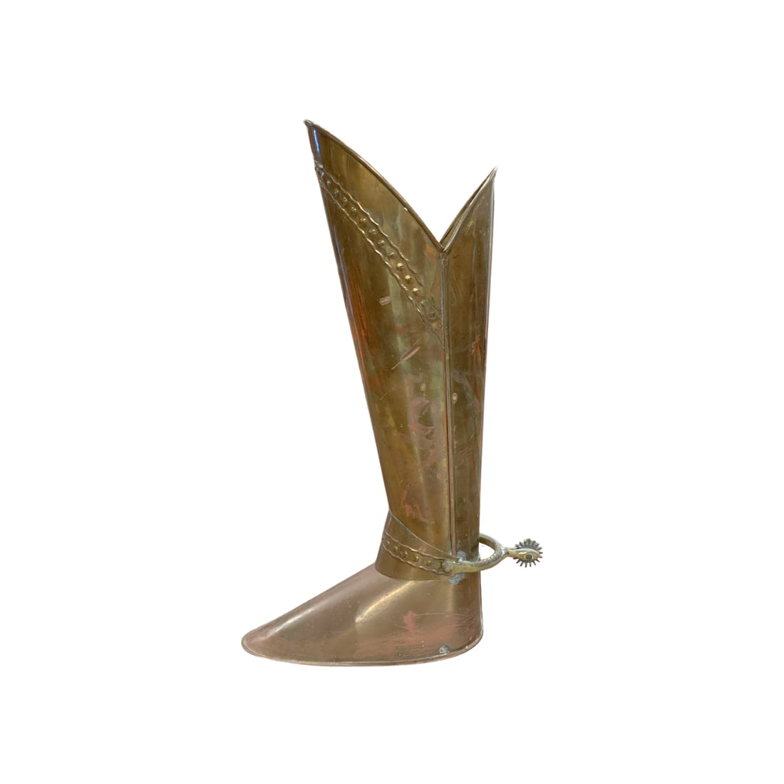 Antique Brass Riding Boot Umbrella Stand - Made in England - 2