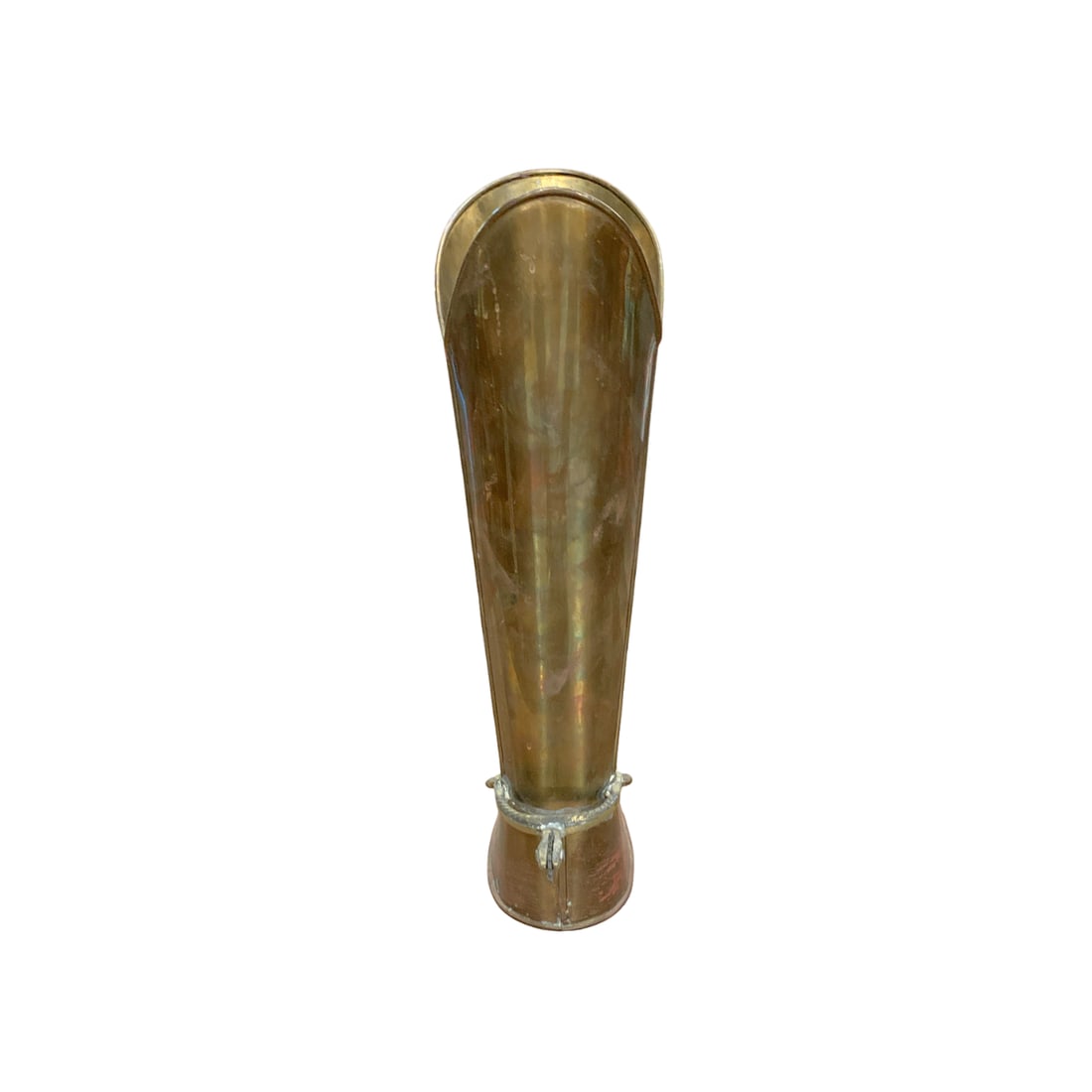 Antique Brass Riding Boot Umbrella Stand - Made in England - 4