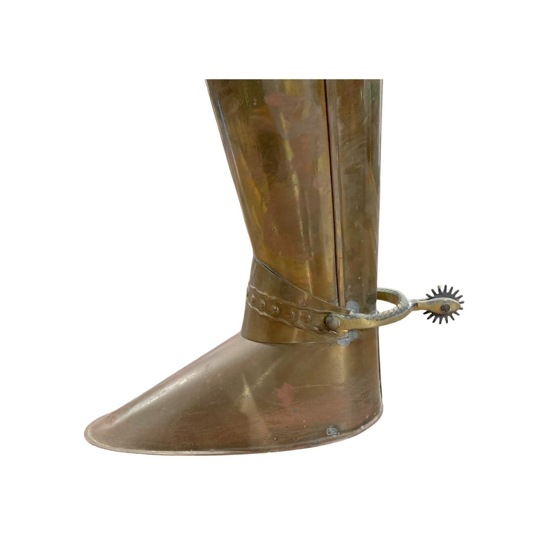Antique Brass Riding Boot Umbrella Stand - Made in England - 5