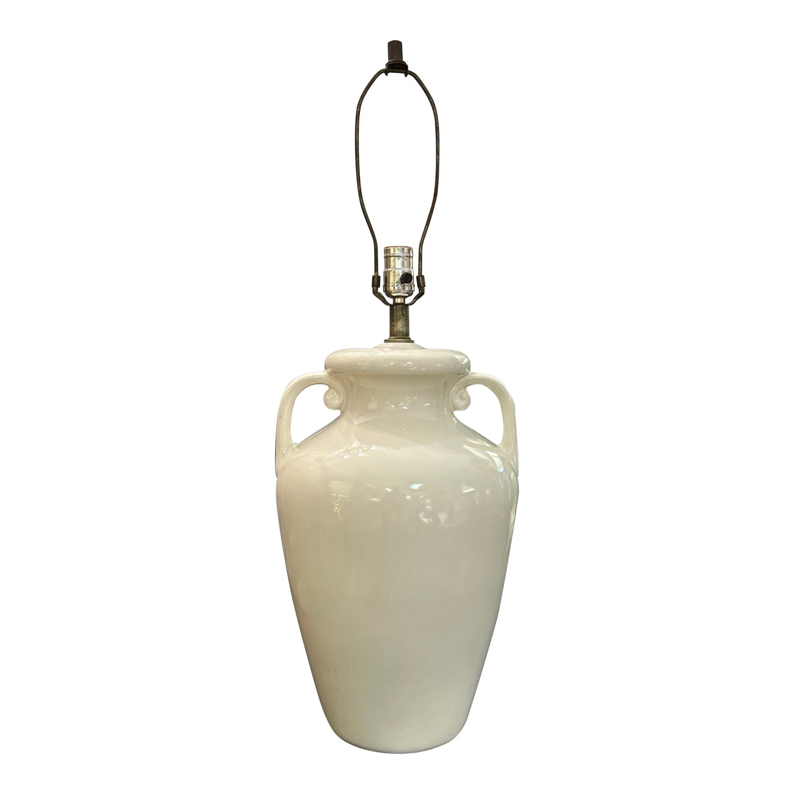White Ceramic Amphora Style Lamp (1 of 9)