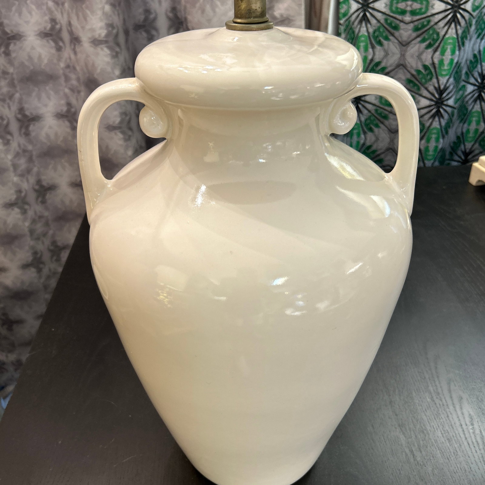 White Ceramic Amphora Style Lamp - 2