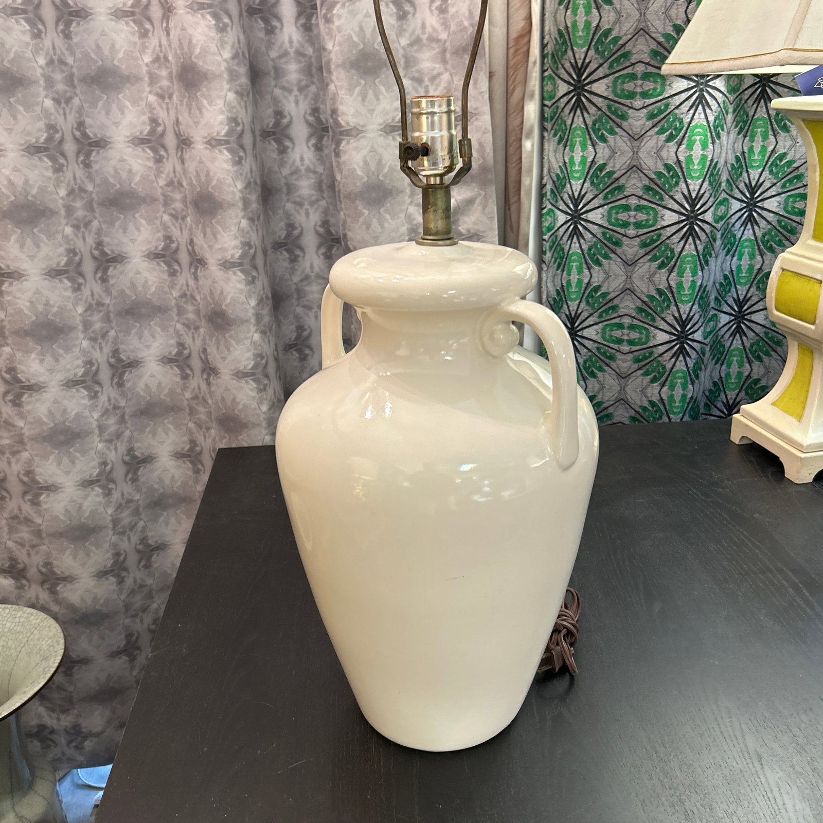 White Ceramic Amphora Style Lamp - 3