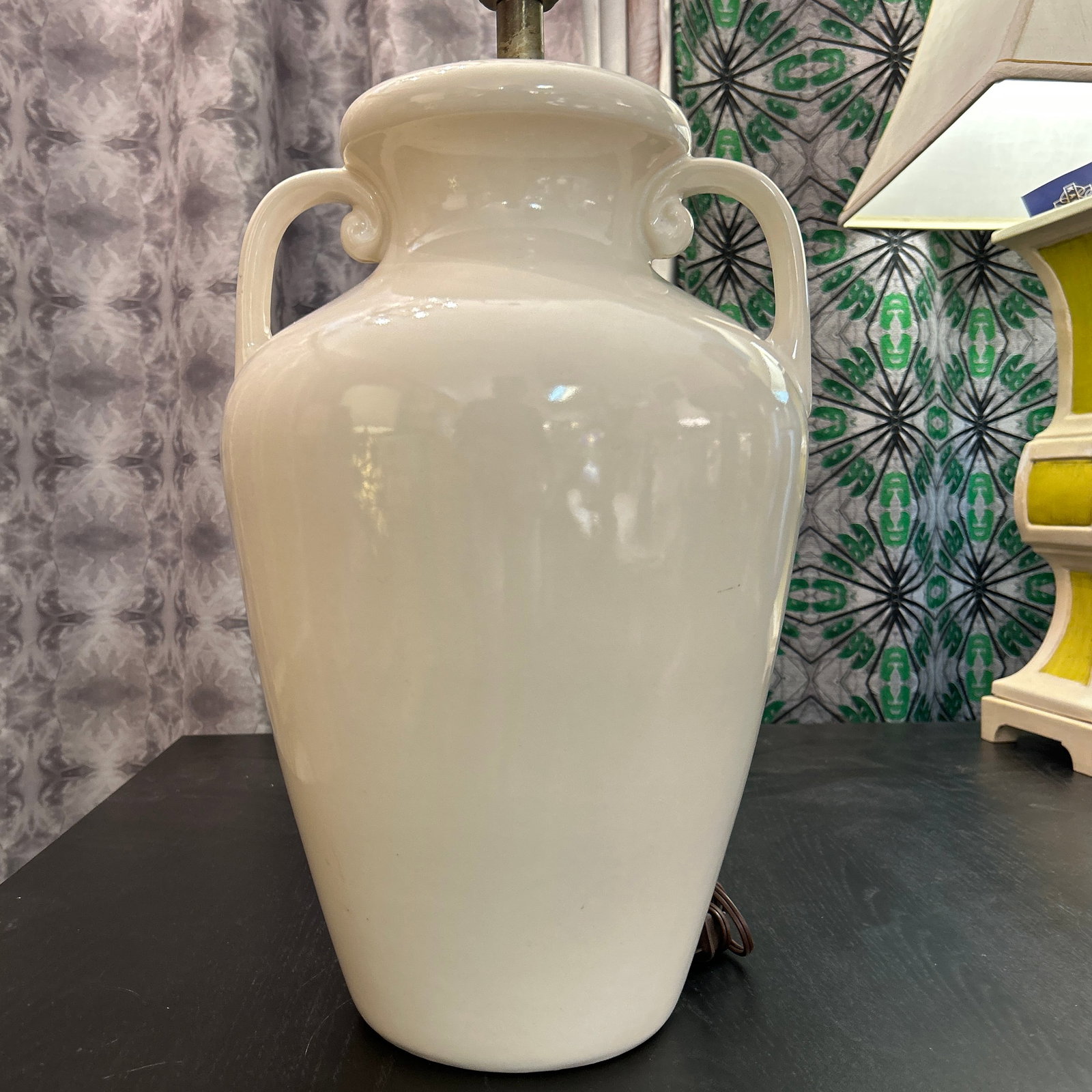 White Ceramic Amphora Style Lamp - 6