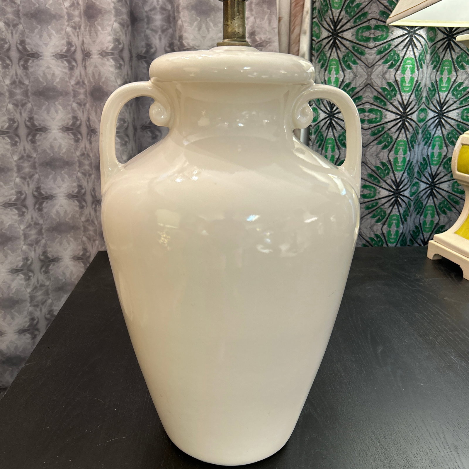 White Ceramic Amphora Style Lamp - 7
