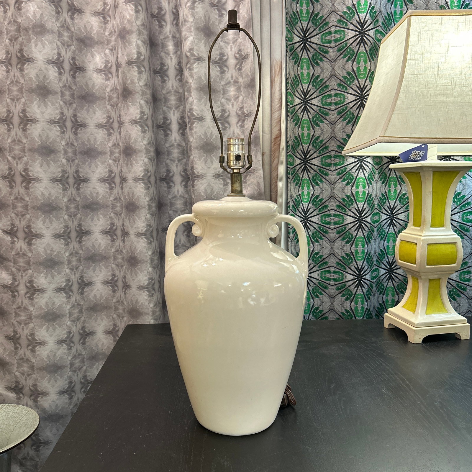 White Ceramic Amphora Style Lamp - 9