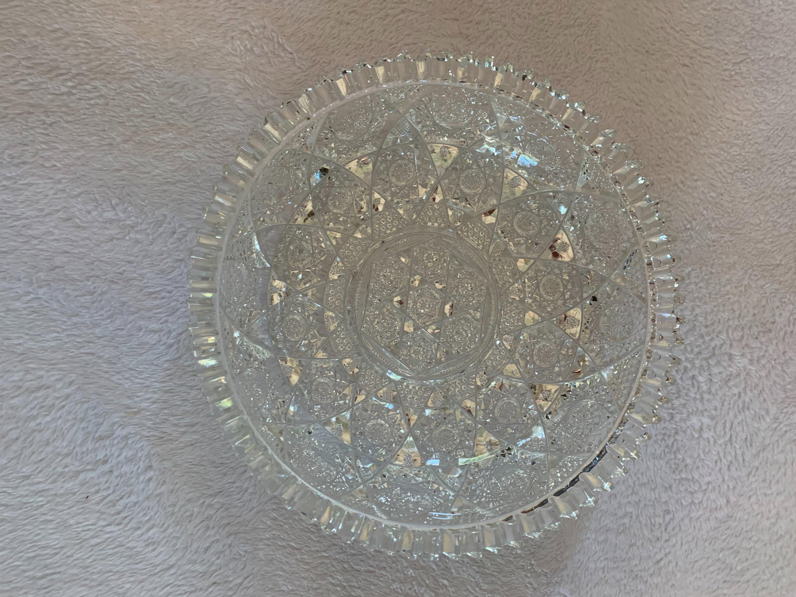Vintage Mid 20th Century American Brilliant Cut Glass Bowl - 8