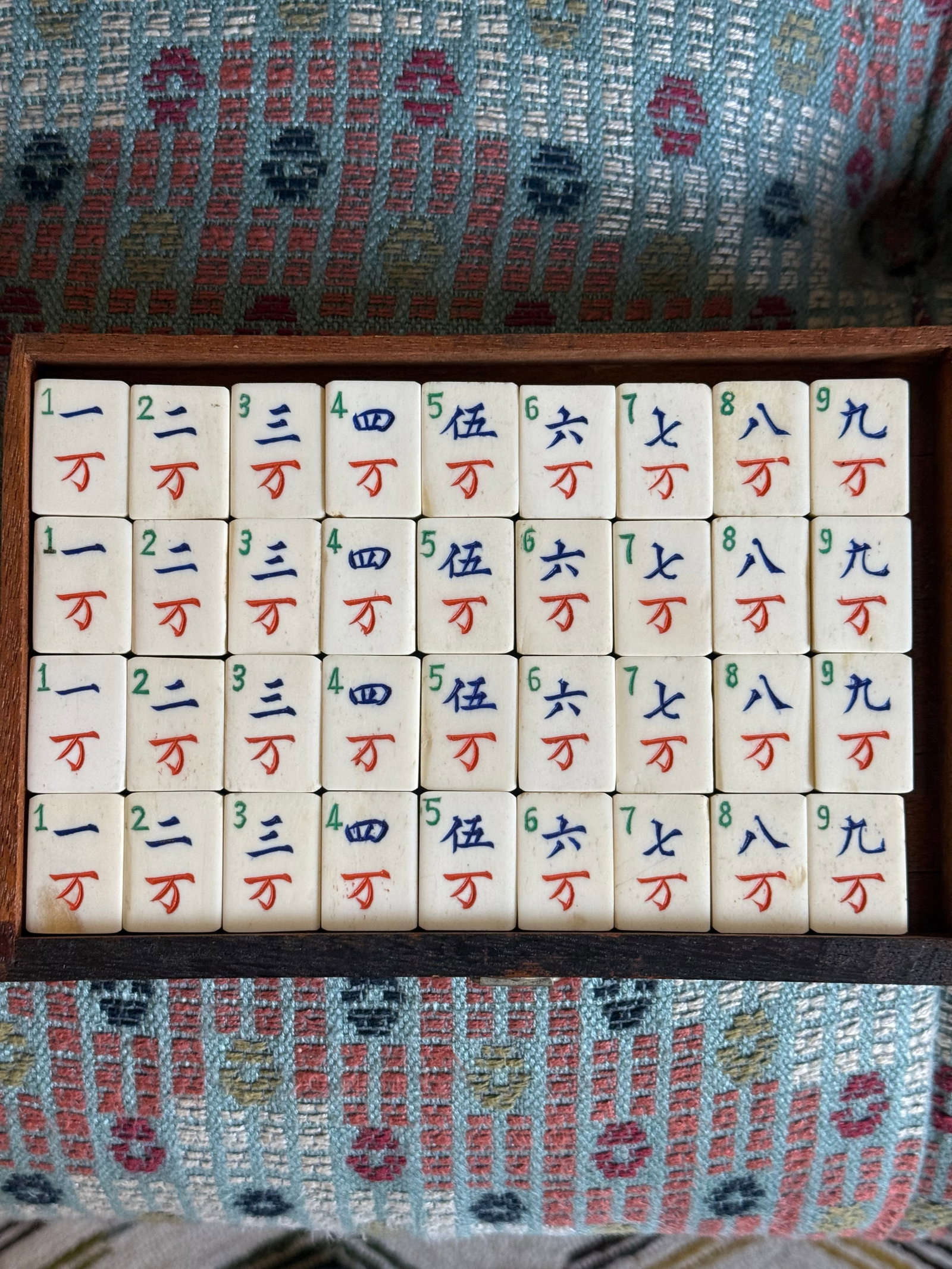 Antique Mah Jong Box With All Original Pieces - 4