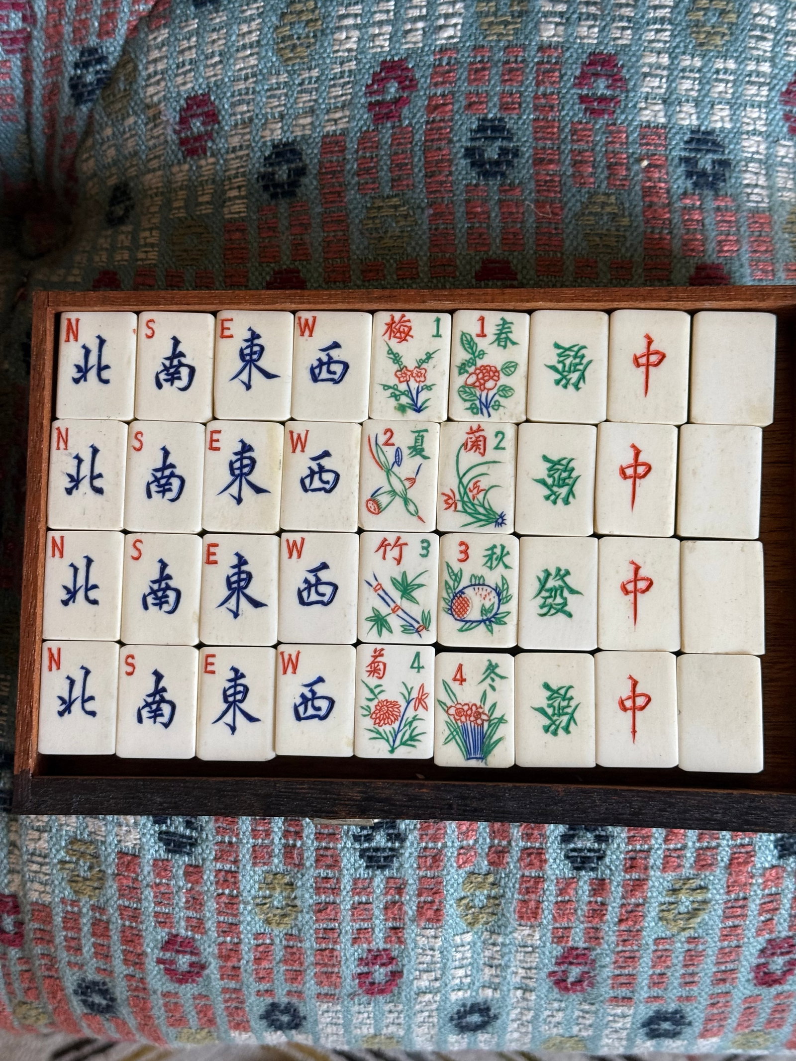 Antique Mah Jong Box With All Original Pieces - 5