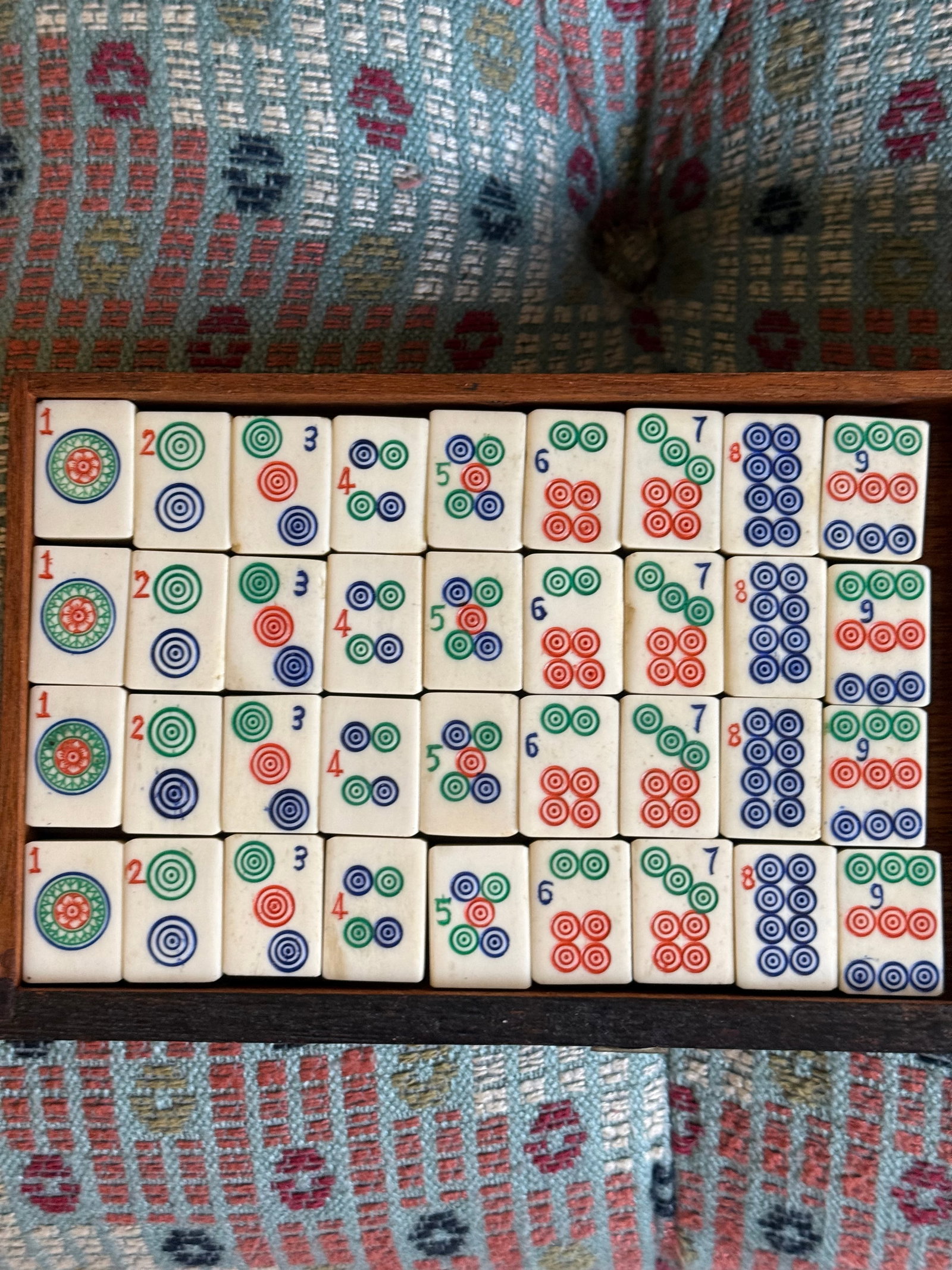 Antique Mah Jong Box With All Original Pieces - 7
