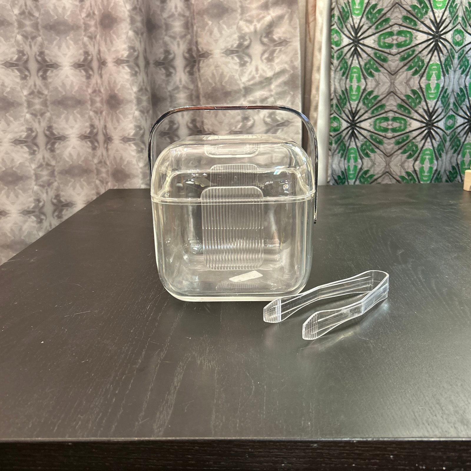 Ambrogio Pozzi for Fratelli Guzzini Italian Acrylic and Lucite Ice Bucket and Tongs - 10