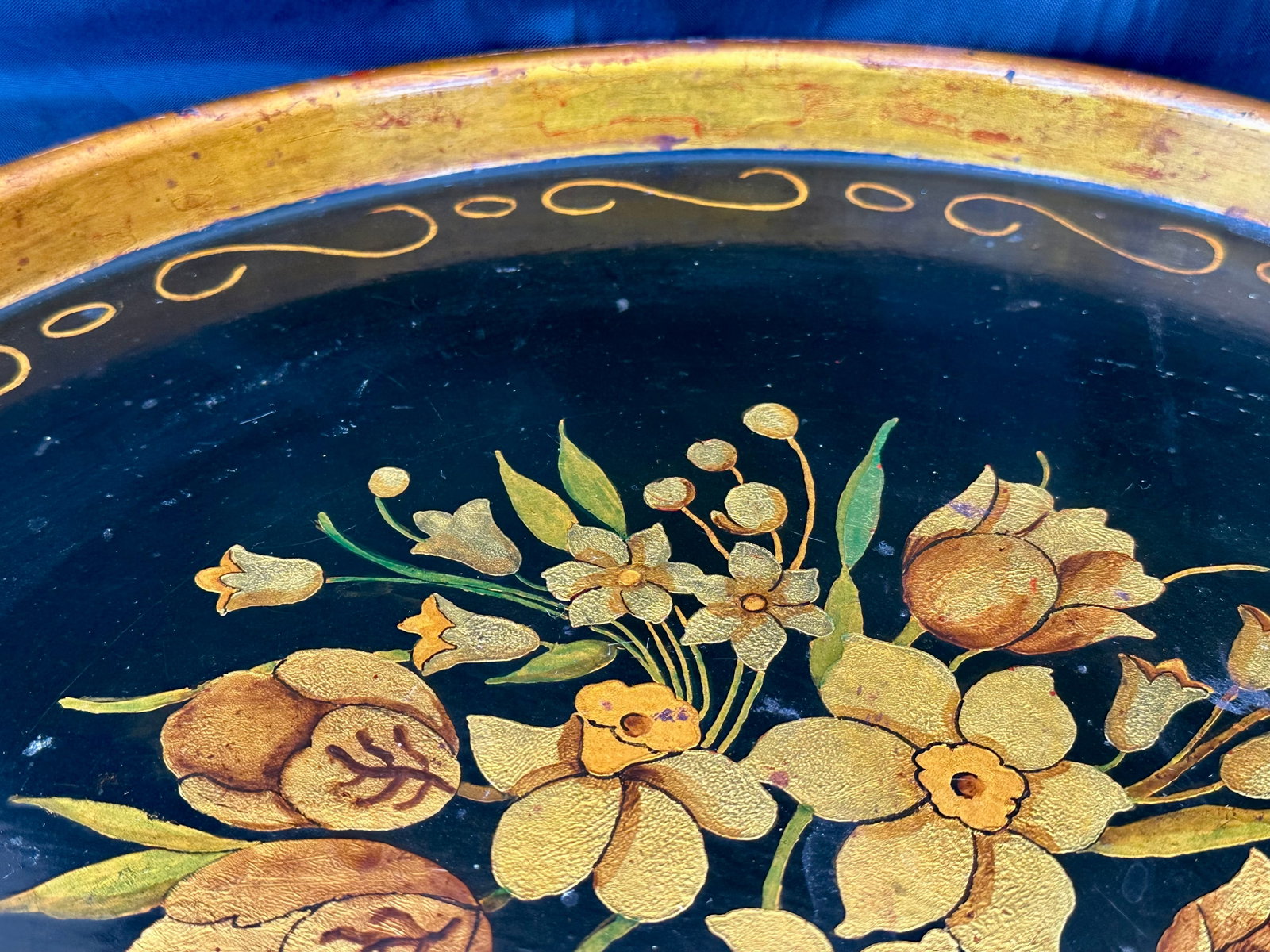 Late 19th Century Hand Painted Metal Tole Tray - 12