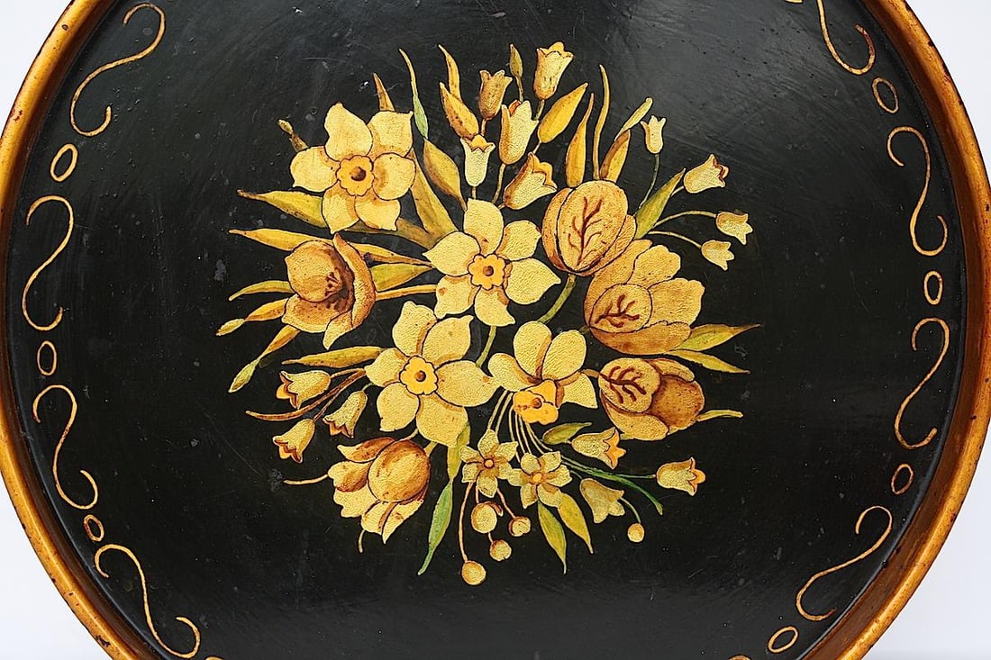 Late 19th Century Hand Painted Metal Tole Tray - 3