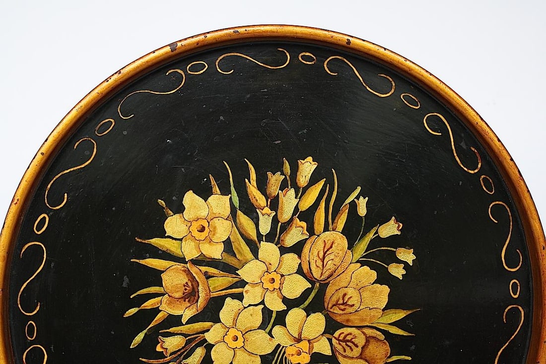 Late 19th Century Hand Painted Metal Tole Tray - 5
