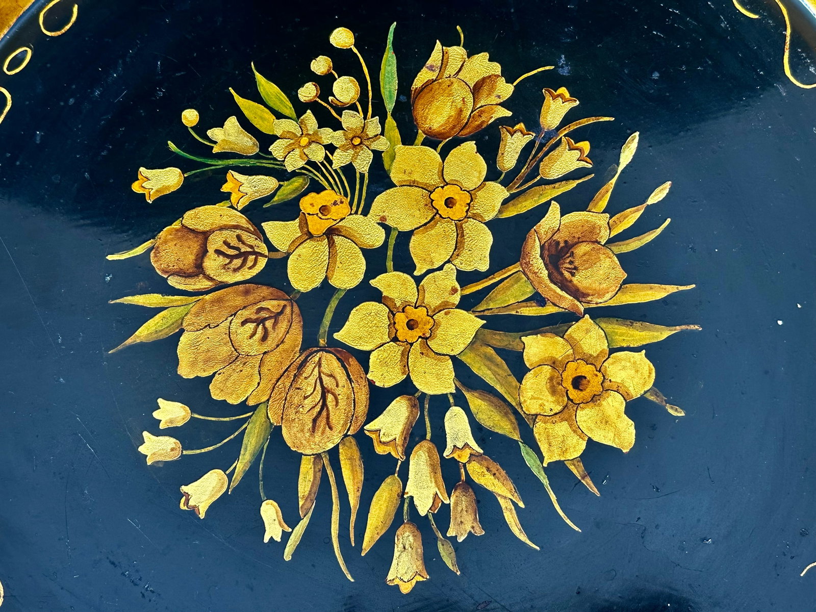 Late 19th Century Hand Painted Metal Tole Tray - 9