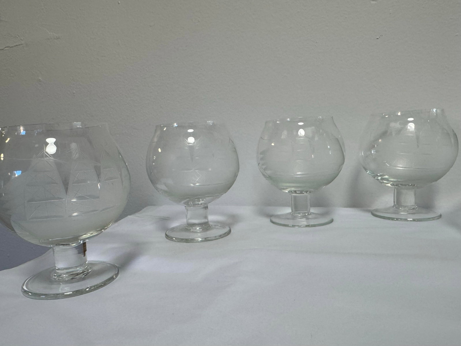 Mid 20th Century European Crystal Brandy Decanter and Snifter Set With Nautical Motif - 7
