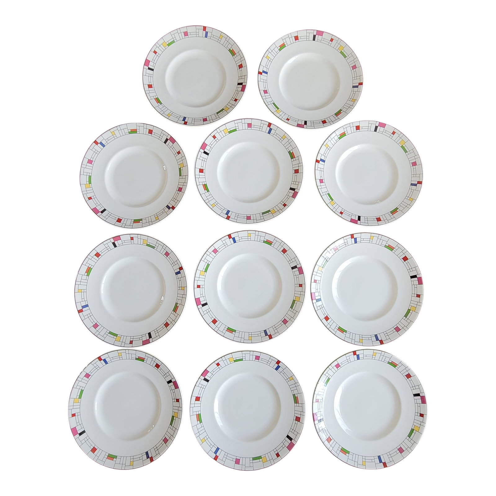 Kate Spade Lenox Gramercy Park Dessert Plates Set of 11 Geometric Pattern (1 of 9)