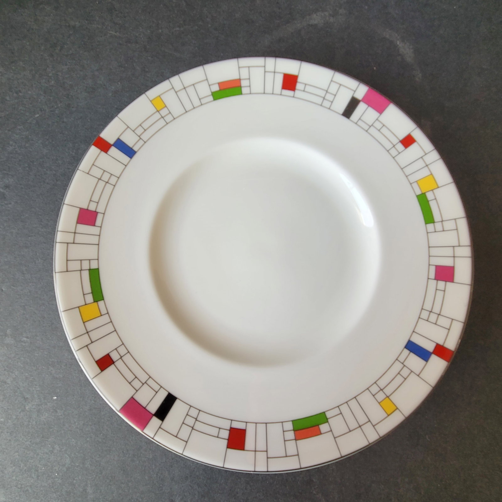 Kate Spade Lenox Gramercy Park Dessert Plates Set of 11 Geometric Pattern - 3