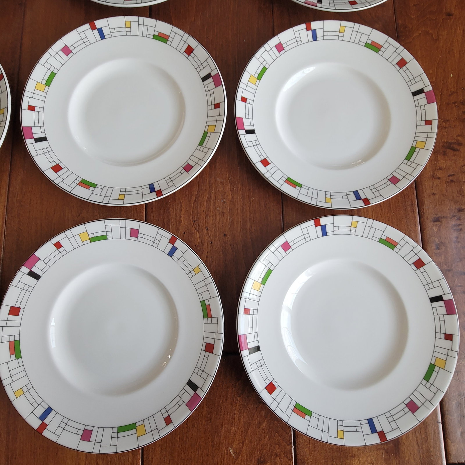 Kate Spade Lenox Gramercy Park Dessert Plates Set of 11 Geometric Pattern - 4