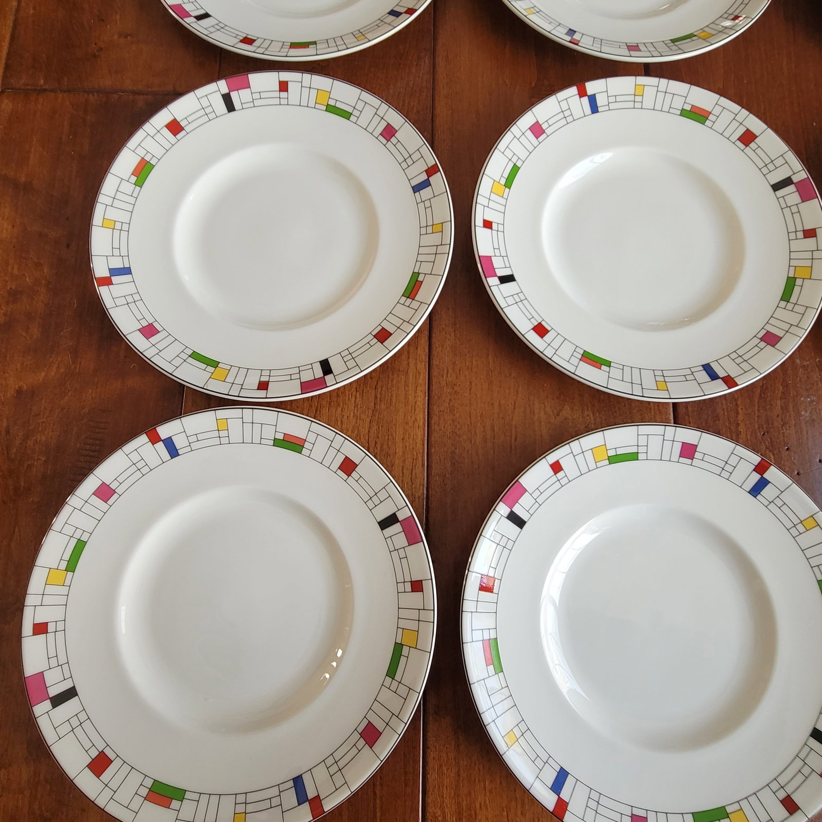 Kate Spade Lenox Gramercy Park Dessert Plates Set of 11 Geometric Pattern - 5