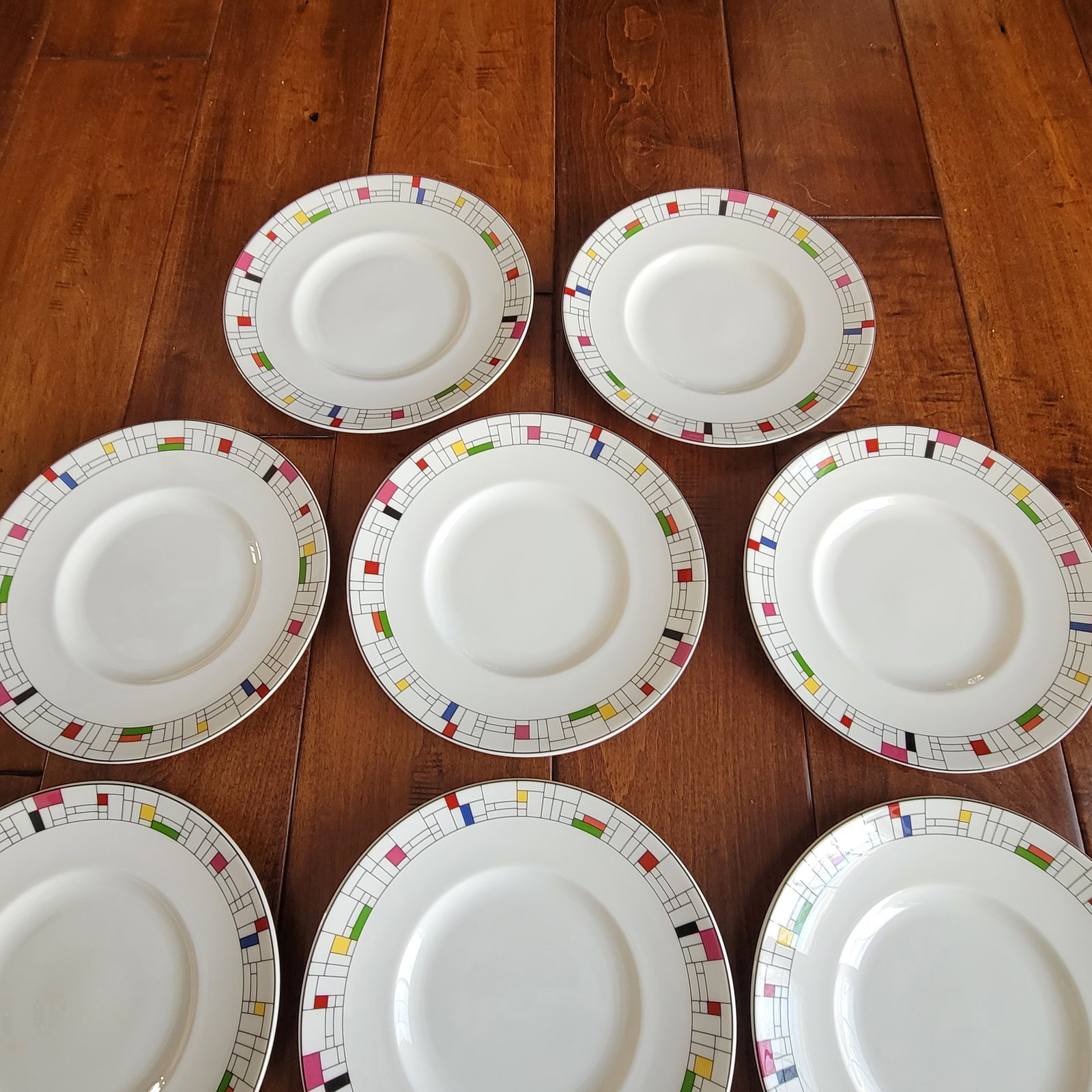 Kate Spade Lenox Gramercy Park Dessert Plates Set of 11 Geometric Pattern - 6