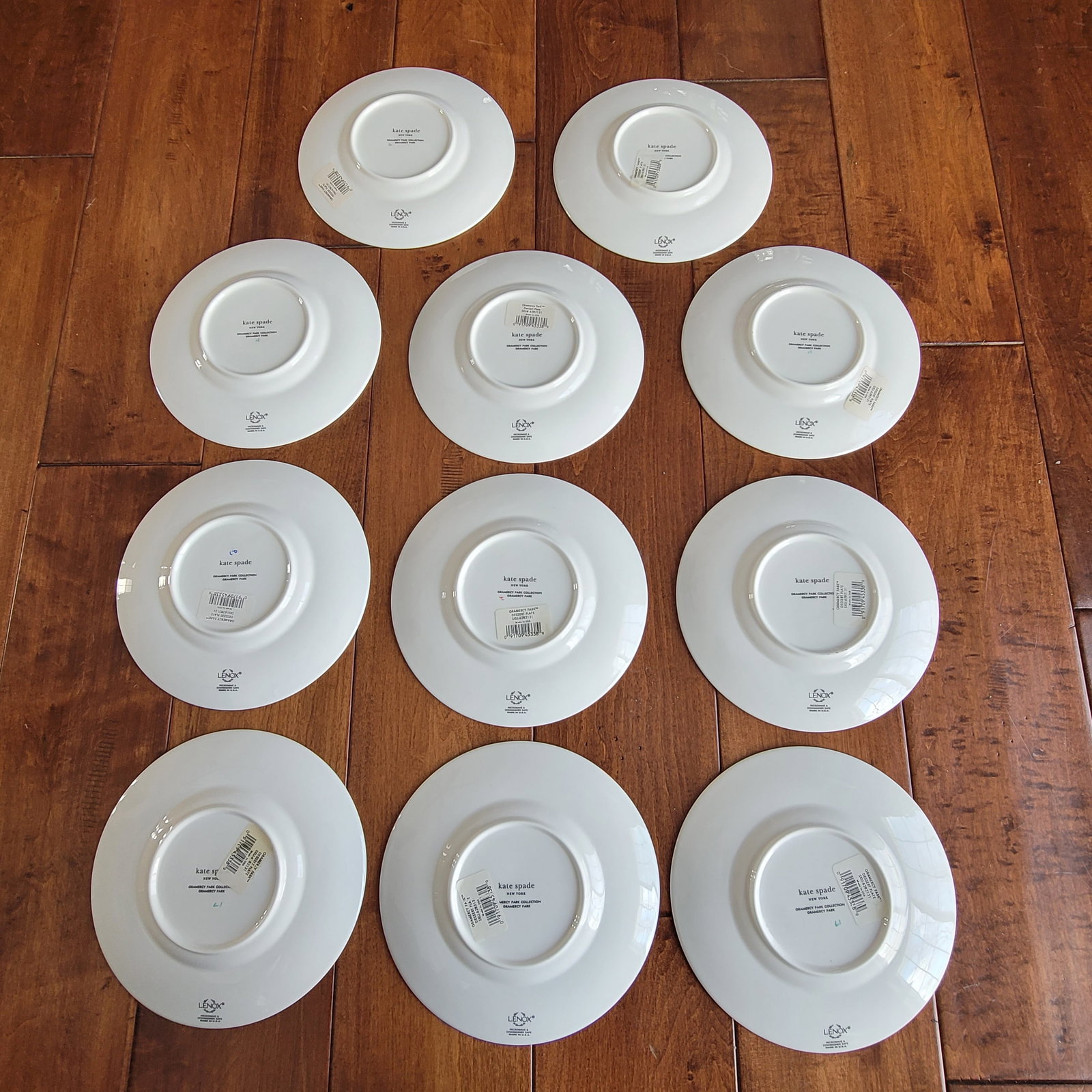 Kate Spade Lenox Gramercy Park Dessert Plates Set of 11 Geometric Pattern - 9