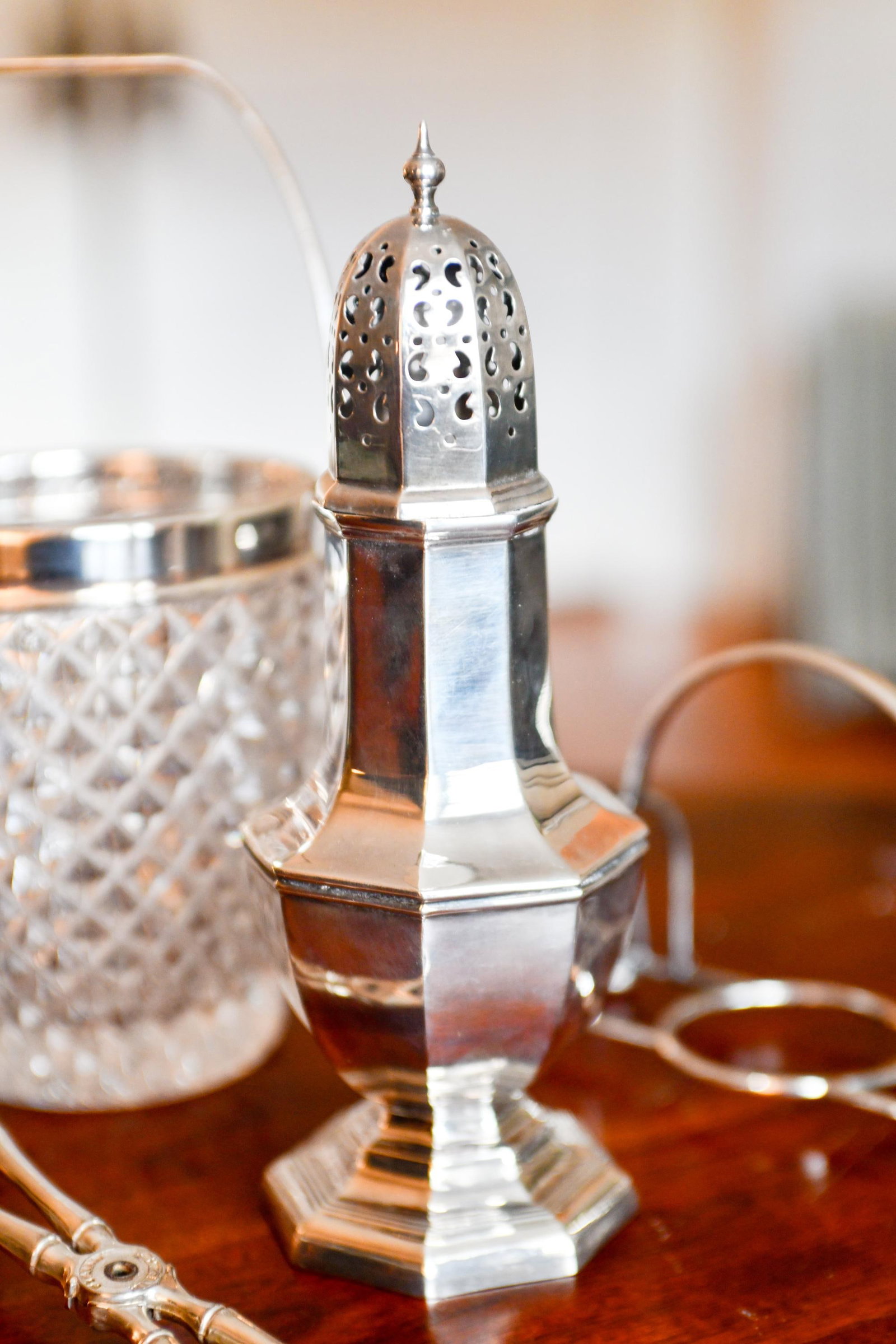 1897 Sterling Silver English Muffineer Birmingham England 8.25" High - 2