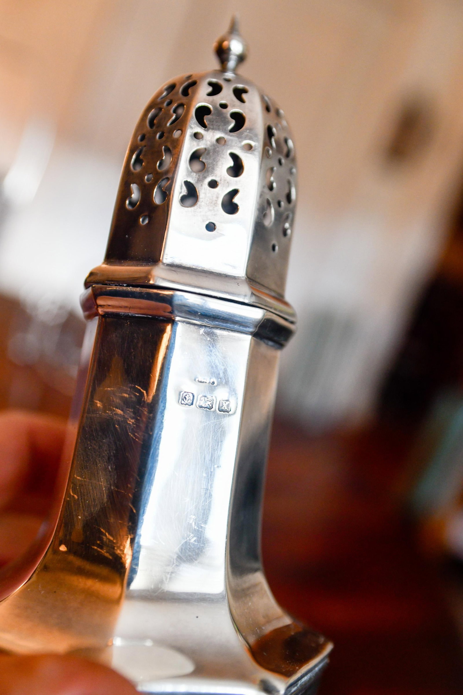 1897 Sterling Silver English Muffineer Birmingham England 8.25" High - 5