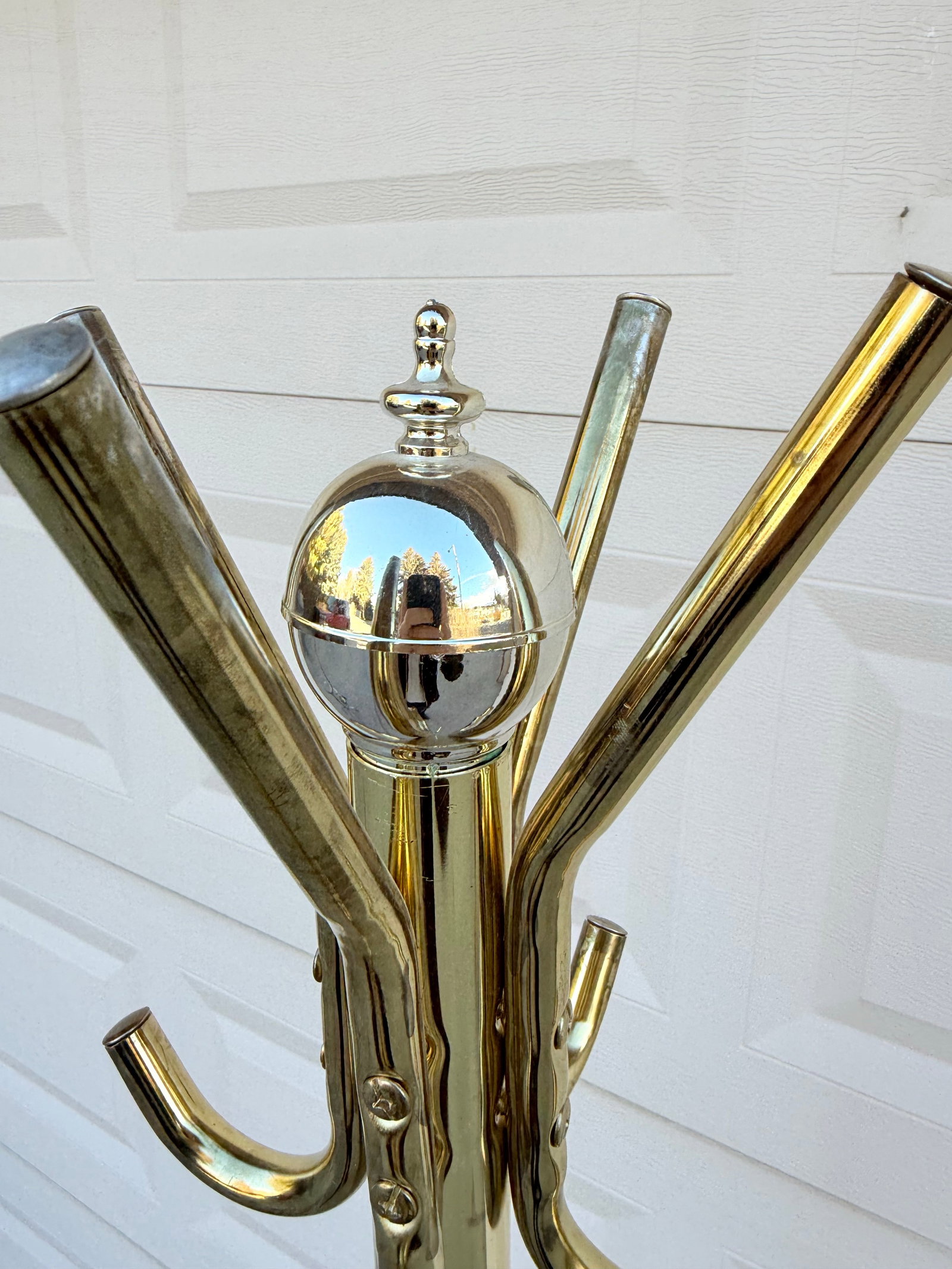 Mid 20th Century Vintage Mid Century Modern Brass Coat Rack - 10