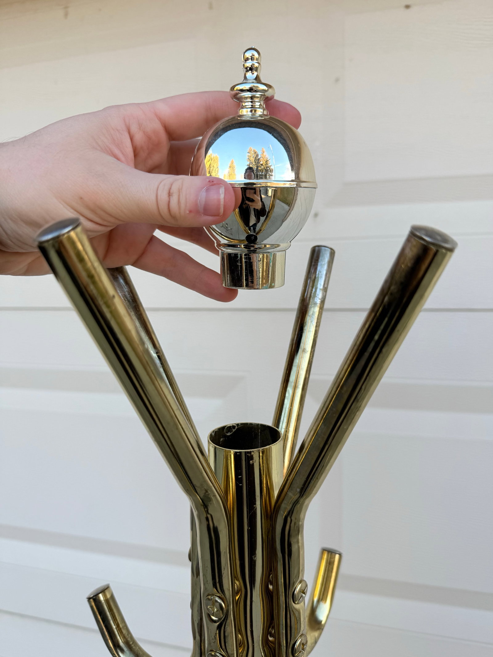 Mid 20th Century Vintage Mid Century Modern Brass Coat Rack - 11