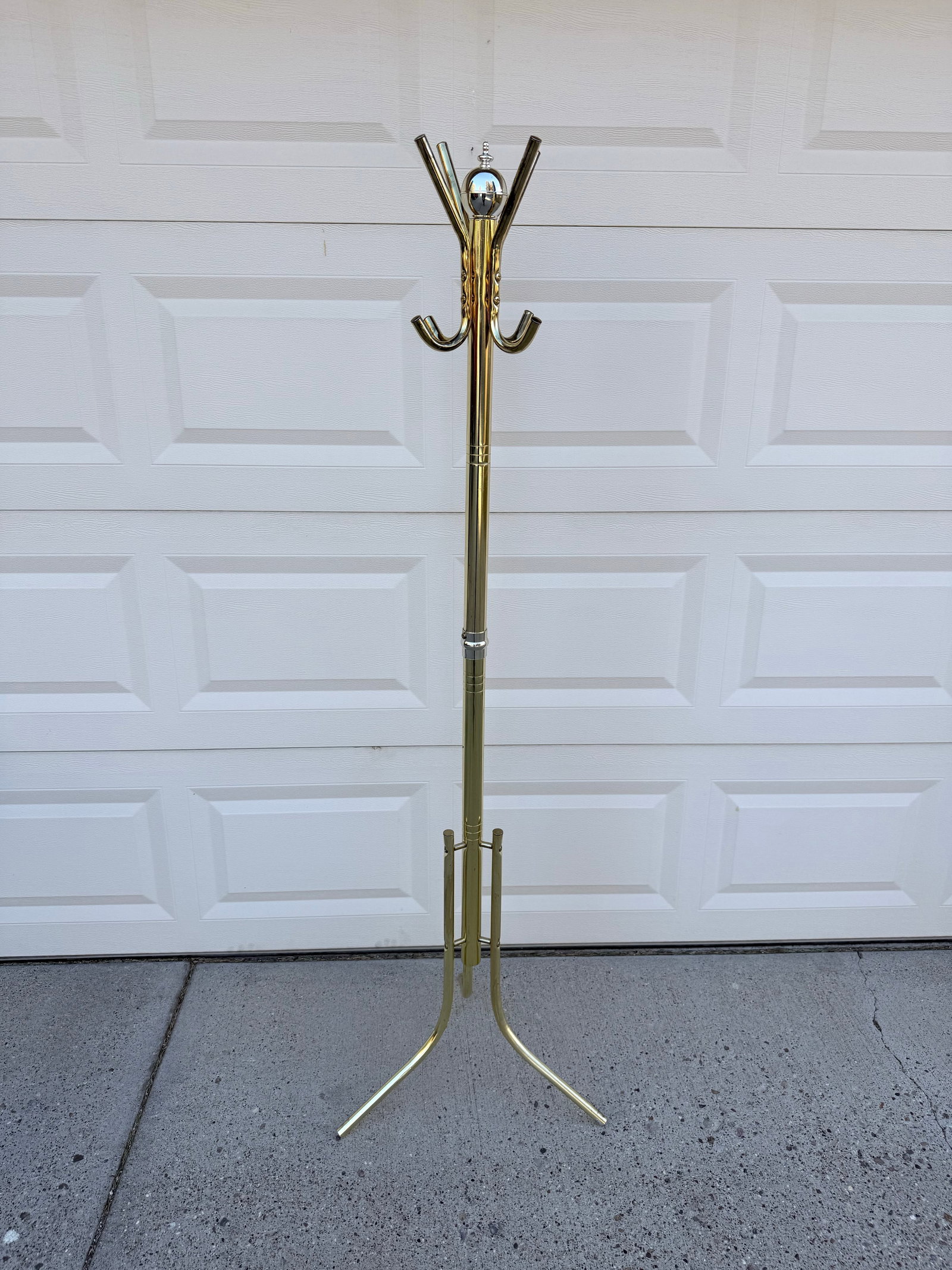 Mid 20th Century Vintage Mid Century Modern Brass Coat Rack - 2