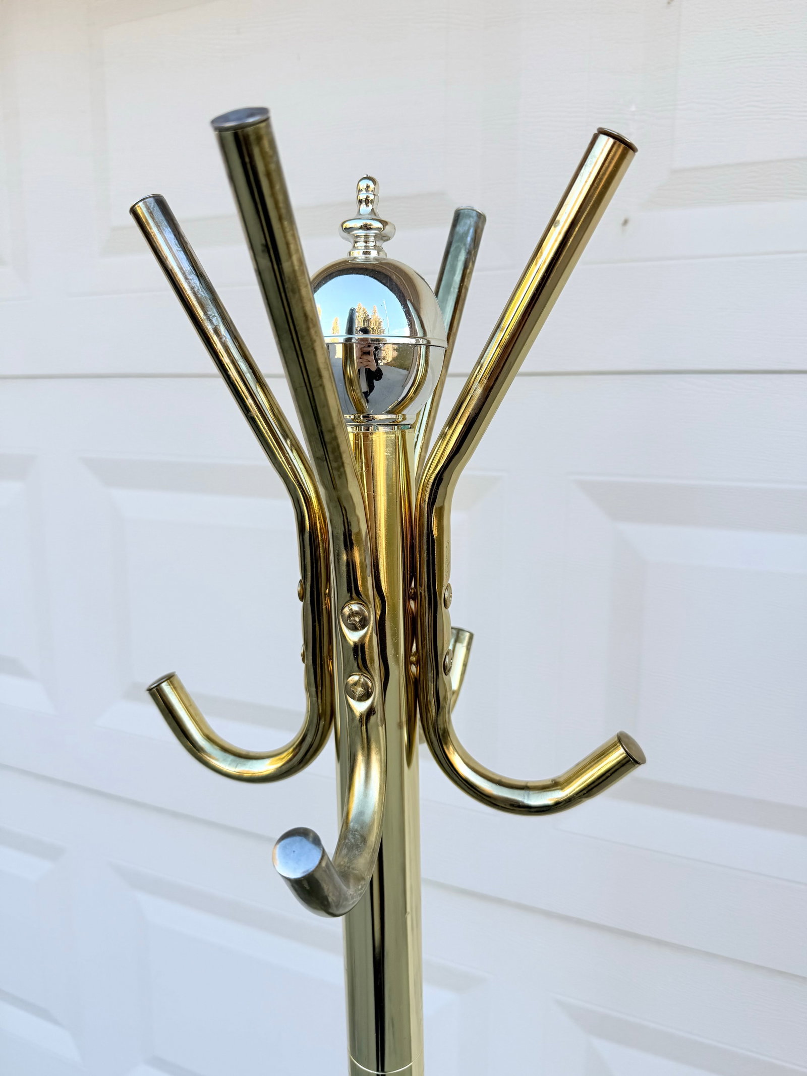 Mid 20th Century Vintage Mid Century Modern Brass Coat Rack - 3