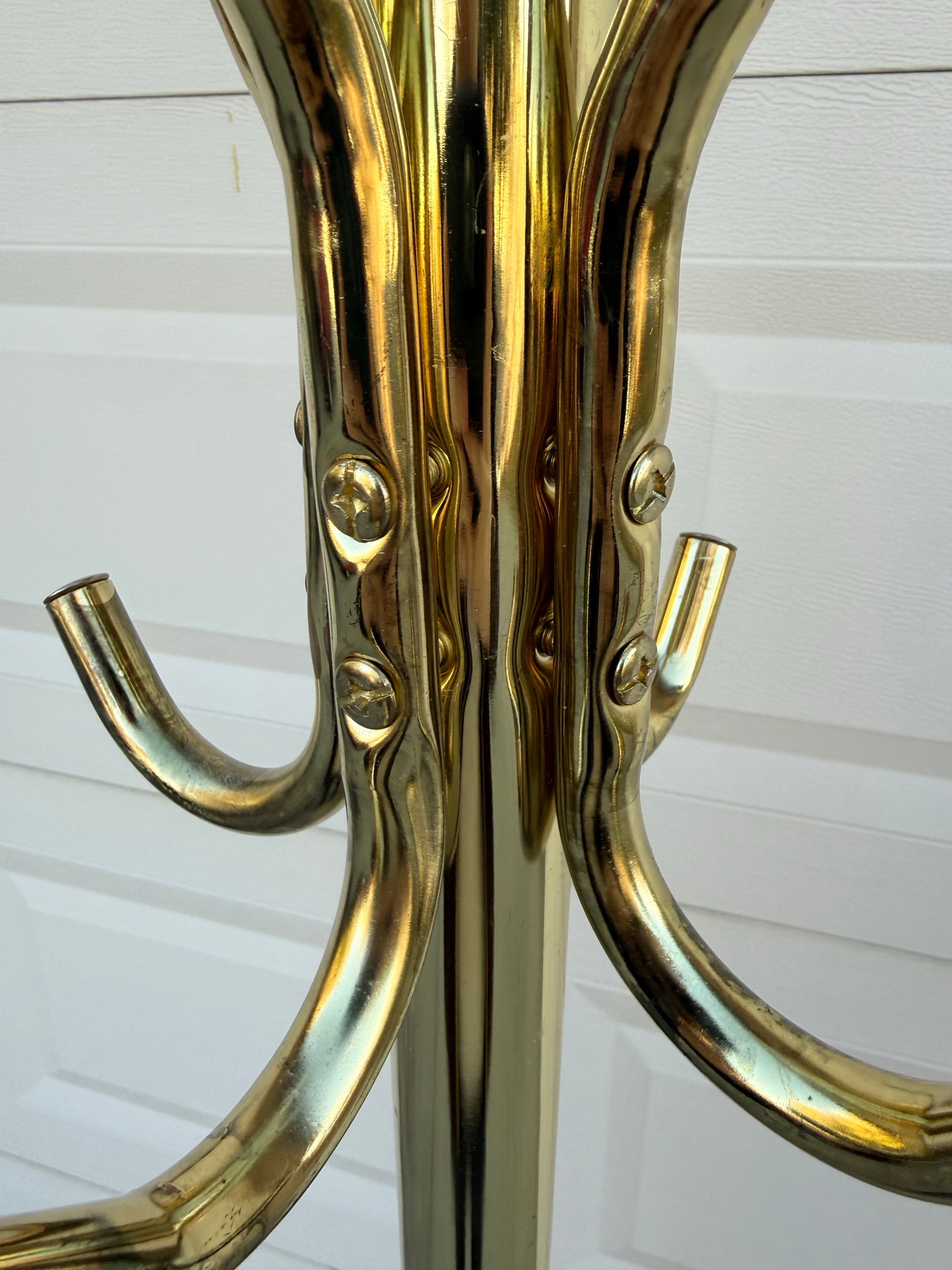 Mid 20th Century Vintage Mid Century Modern Brass Coat Rack - 4