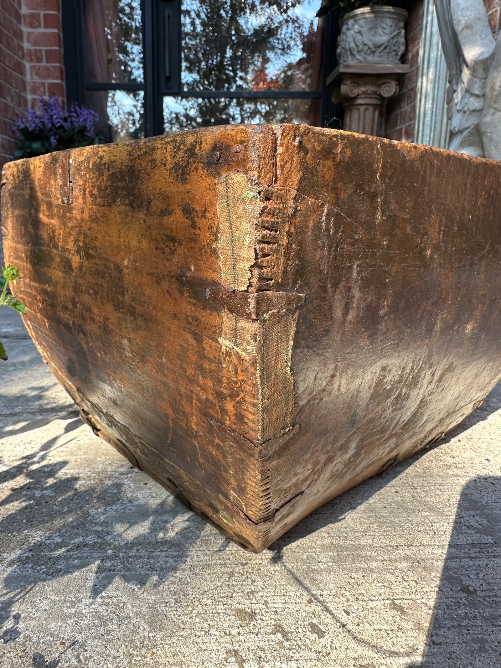 Large Antique Japanese Primitive Wooden Rice Grain Box - 2