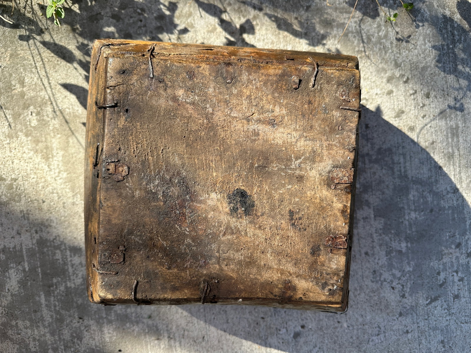 Large Antique Japanese Primitive Wooden Rice Grain Box - 9
