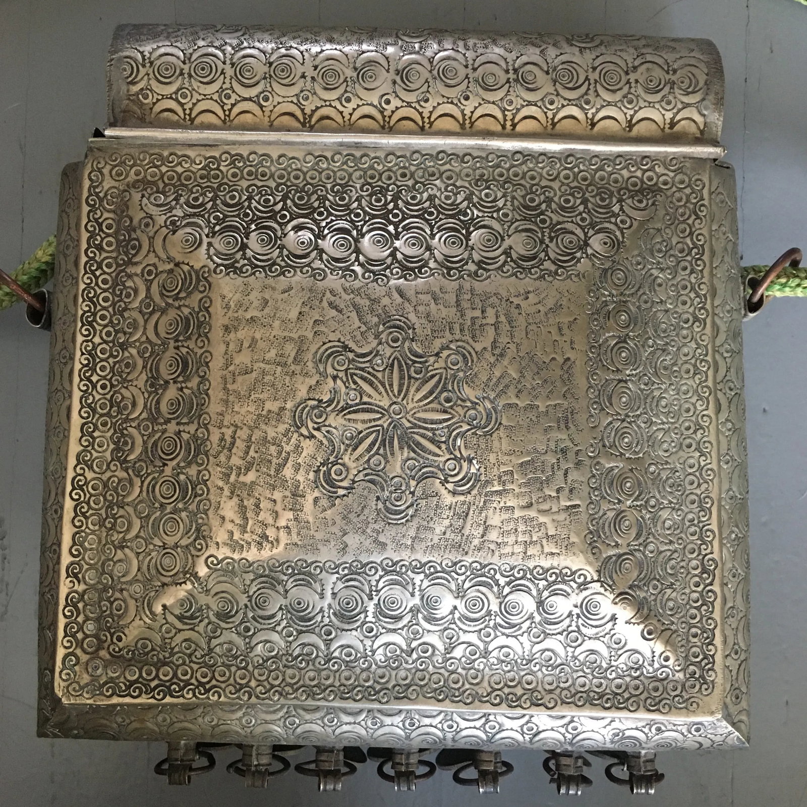 1940s Moroccan Silverton Metal Container - 4