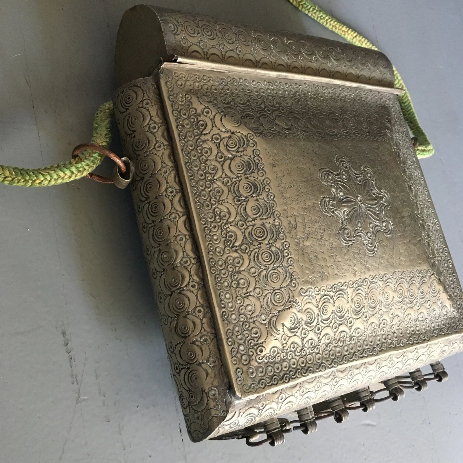 1940s Moroccan Silverton Metal Container - 5
