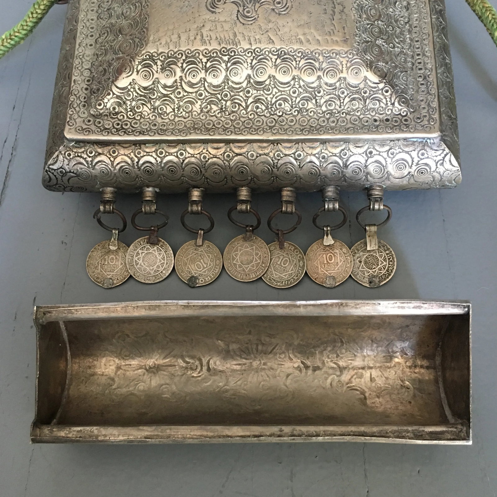 1940s Moroccan Silverton Metal Container - 8