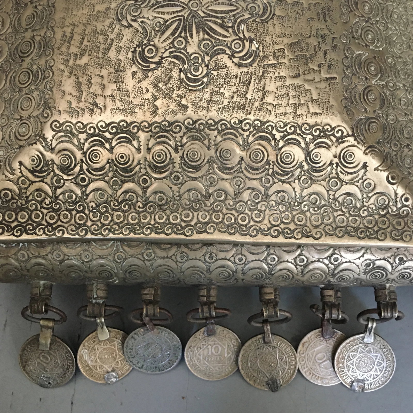 1940s Moroccan Silverton Metal Container - 9