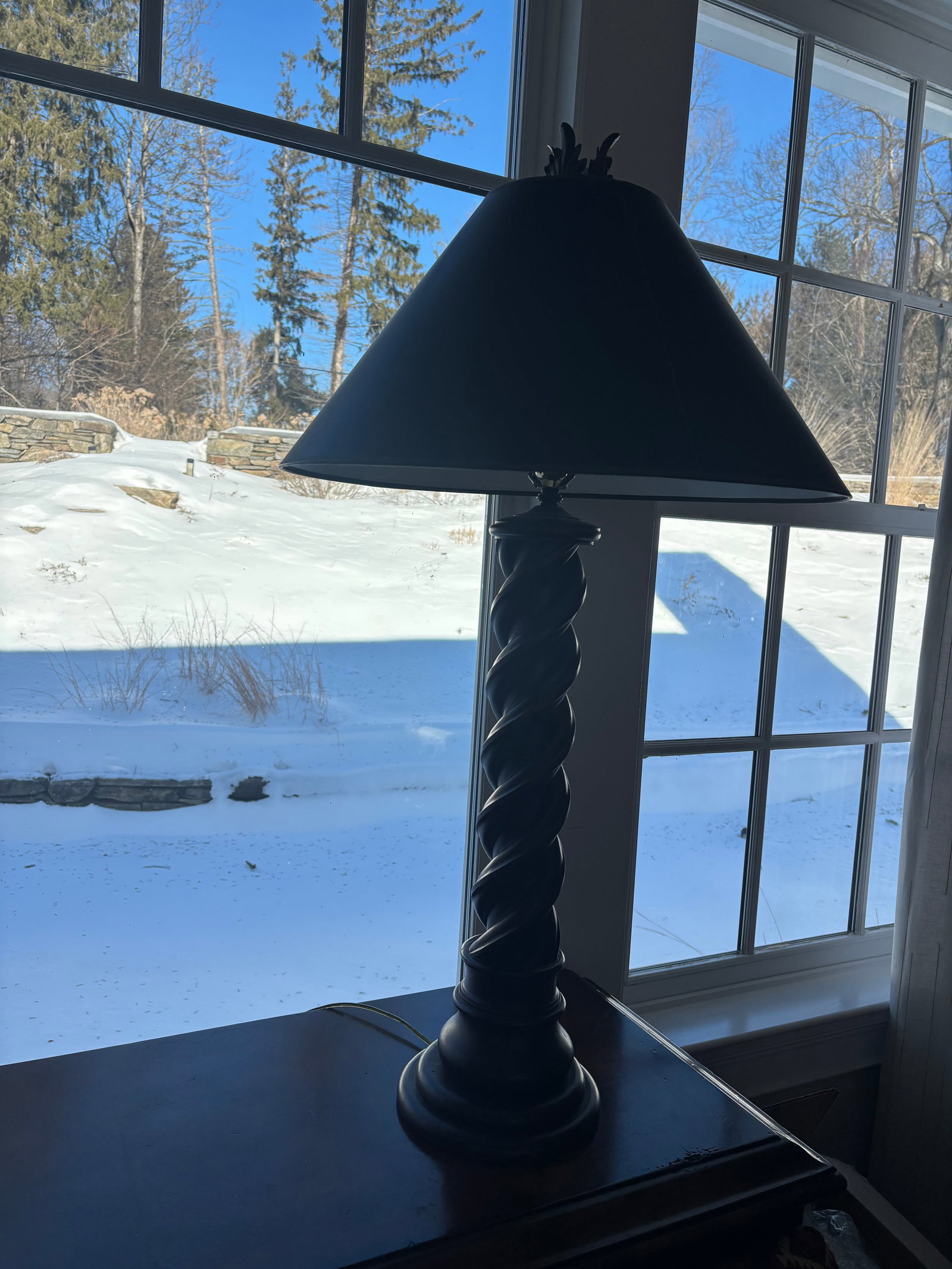 Pair of Wooden Twist Lamps - 2