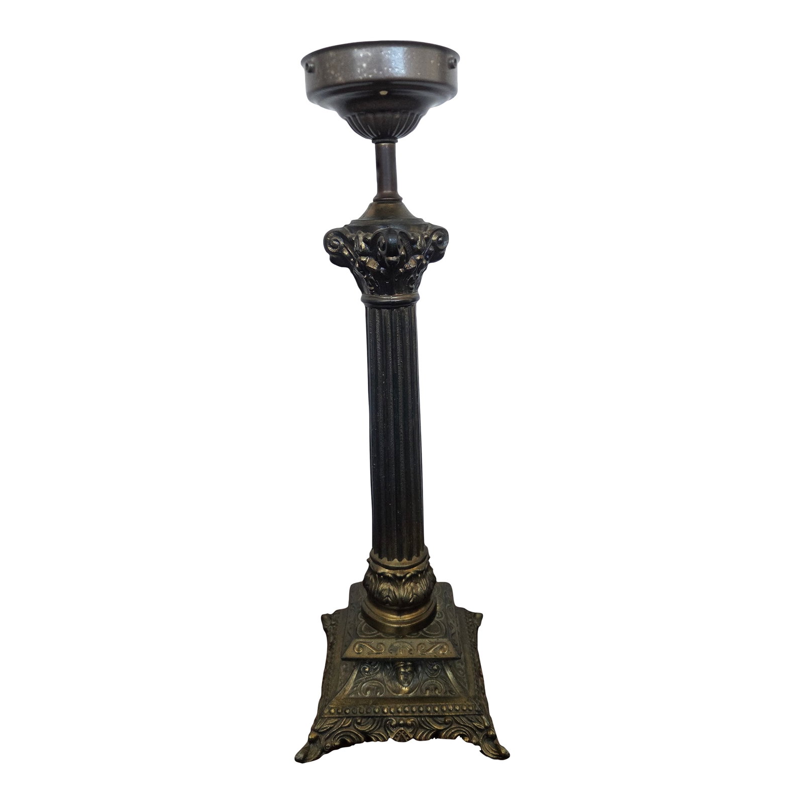 Antique Neoclassical Brass Spelter Boudoir Table Lamp (1 of 9)