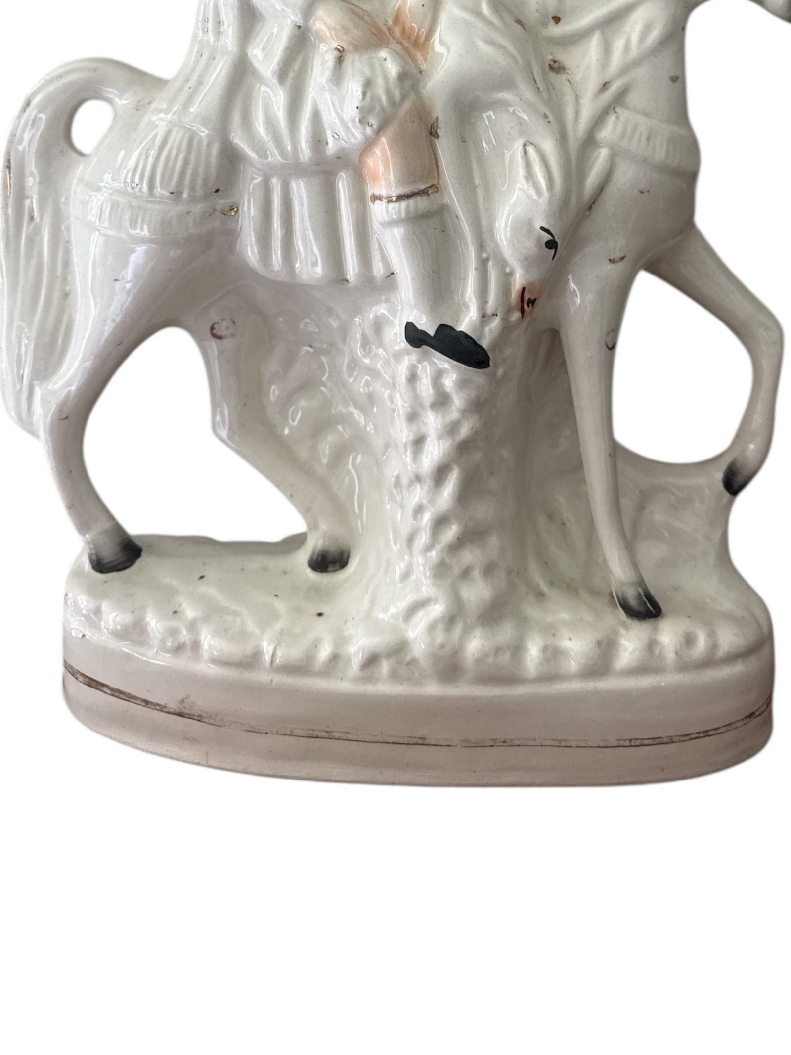19th-Century English Staffordshire Flatback Horse and Rider Figure C. 1860-80 - 7