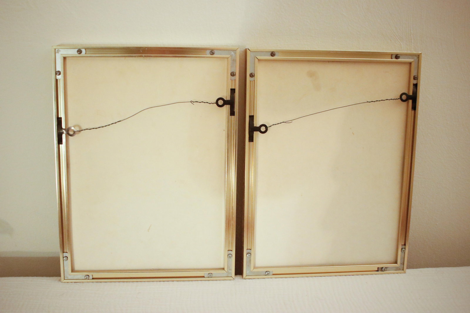 Early 20th Century Pair of Ottoman Shadow Puppet Figural Sculptures in MCM Gold Metal Frames - 14