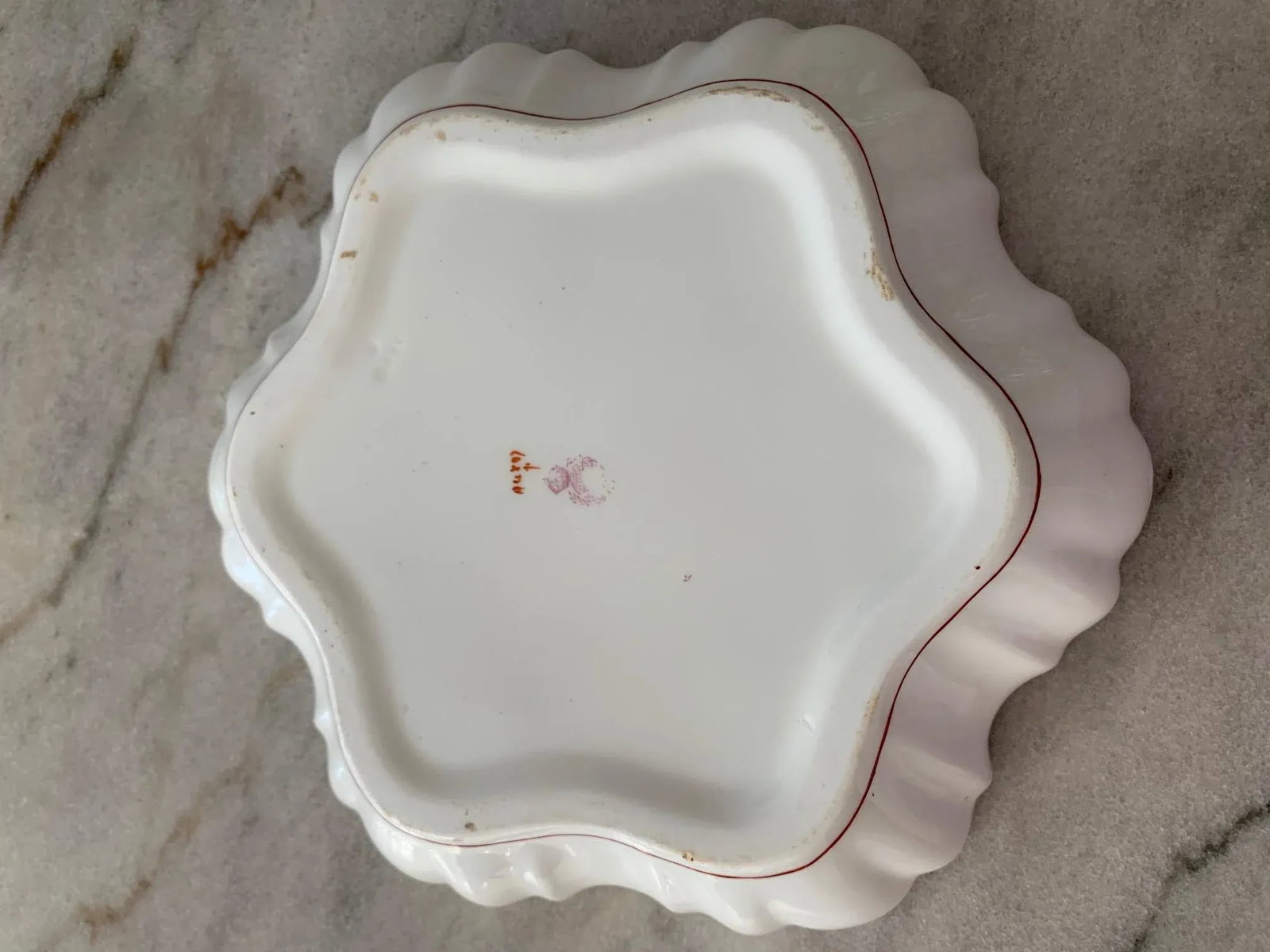 Antique Mintons England Scalloped Dish - 5